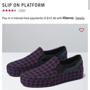 Vans Womens Slip on Platforms black & purple Plaid, size US Womens 9 *BRAND NEW*